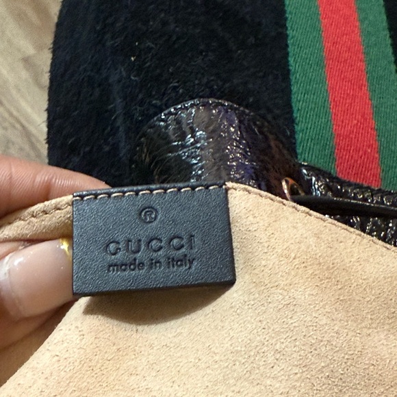 GUCCI Suede Web Rajah Bucket Bag - Picture 3 of 6